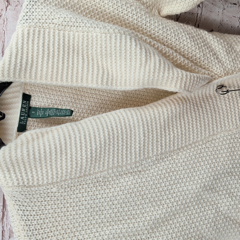 Lauren Ralph Lauren Cream Cardigan Sweater Small New Nwt - Picture 3 of 7